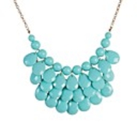 JANE STONE Acid Blue Water Drop Form Bib Chunky Halskette