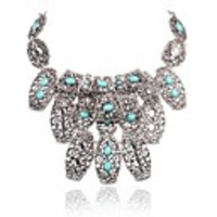 JANE STONE Antique Silver Crystal Anhänger Halskette für Frauen