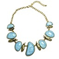 JANE STONE Blau Fashion Chunky Bib Opulente Halskette