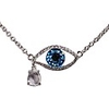 JANE STONE Blue Eye Silber Kette Kristall Fashion Statement Neckalce