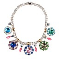 JANE STONE Bunte Bling Bling Kristall Fashion Statement Halskette