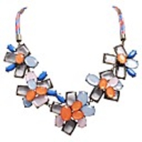 JANE STONE Bunte Blumen Frühlingsfest Halskette Blumenschmucksachen