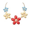 JANE STONE Bunte Goldkette Mode Blume Opulente Halskette