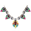 JANE STONE bunte Kristall Strass Blume Fashion Statement Halskette