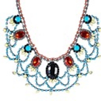 JANE STONE Bunte Kristall Strass Fashion Statement Halskette