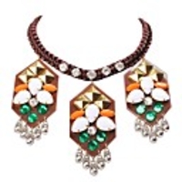 JANE STONE bunten Strass-Handmade Halskette Erklärung