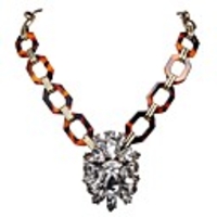 JANE STONE Coffee Goldkette Blume Fashion Statement Halskette