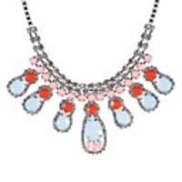 JANE STONE Colorful Flower Crystal Strass Fashion Statement Halskette
