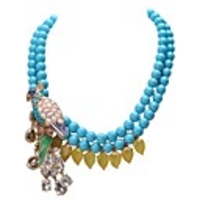 JANE STONE Doppel Perlen Halskette mit netter Anhänger