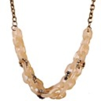 JANE STONE Elfenbein zwei Schichten Gefertigt Vintage Opulente Halskette