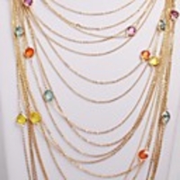 JANE STONE Erklärung Süßigkeit-Farben-Perlen Quaste Frauen Halskette Modeketten