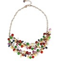 JANE STONE Fashion Exquisite Bunte Perlen-Cluster Halskette mit Anhänger für Frauen