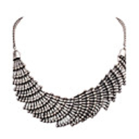 JANE STONE Fashion Silber Fan Shaped Blumen Erklärung Neckalce