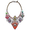 JANE STONE Fashion Statement Personalisierte Bunte Kristall Strass-Blumen-Halskette