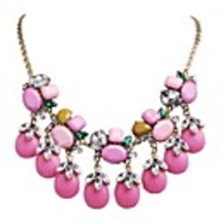 JANE STONE Frühlings-rosa Blüte Kristall Fashion Statement Geschenk für Frauen