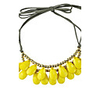 JANE STONE Gelb Tropfenkontur Chunky Bib Erklärung Bubble-Halskette
