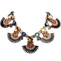 JANE STONE gelbe Kristall Strass Chunky Fashion Statement Halskette