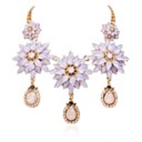 JANE STONE Lavendel-Blumen-Kristall-Bloom Cluster luxuriöse Halskette