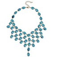 JANE STONE Light Green Kristall Blumenhalsband Fashion Statement Halskette