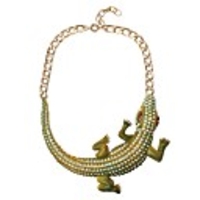 JANE STONE Lizard-Form-Kristall Fashion Statement Lätzchen Halskette