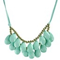 JANE STONE Mint-Tropfen-Form-Halsreif Anhänger-Halskette