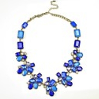 JANE STONE Mode Blue Blumige Erklärung Kette für Frauen