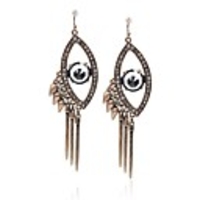 JANE STONE Mode Strass Augen geformte Edelstahl-Ohrring-Frauen