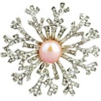 JANE STONE Mode Strass-Schmuck Perlenbrosche