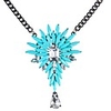 JANE STONE Mode Türkis Kristall Halskette für Frauen