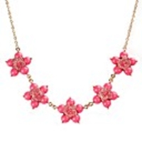 JANE STONE orange Gold Flower Fashion Statement Halskette