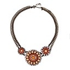 JANE STONE orange Goldblumen Opulente Halskette