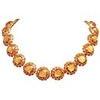 JANE STONE orange Goldkette Blume Fashion Statement Halskette