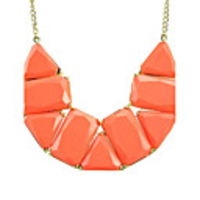 JANE STONE Orange Rot Gold Chain Dreieck Rechteck Mode-Kette