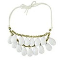 JANE STONE Pure White Tropfenkontur Chunky Bib Bubble-Halskette