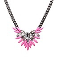 JANE STONE Rose Red Crystal Black Fashion Statement-Kette Halskette