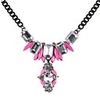 JANE STONE Rose Red Crystal Black Kette Chunky Opulente Halskette