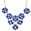 JANE STONE Royal Blue Fashion Goldblumenhalskette