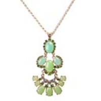 JANE STONE Spring Green Goldkette Kristall Halskette L?tzchen Erkl?rung