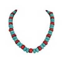 JANE STONE Türkis Red Mode Blume Opulente Halskette