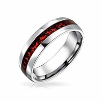 Januar Geburtsmonat rote Farbe Kanal Set Kristall Ewigkeit Band Ring für Frauen für Männer Silber Ton Edelstahl