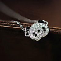 Japan und Südkorea edition fashion schöne Panda voller Diamanten Halskette Schlüsselbein N574