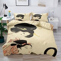 Japanische Malerei Artwork Bettbezug-Set Quilt Bettwäsche-Sets Bettbezug,  Queen/King Size/Twin/Single (1 Bettbezug,  1 oder 2 Kissenbezüge) Lightinthebox