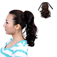 Japanischen Kanekalon Fiber Band gebunden Schwarz Braun Mittelwellenförmige Pferdeschwanz