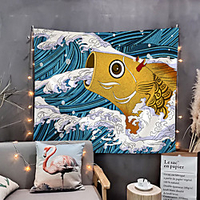 japanischer Malstil ukiyo-e Wandteppich Kunst Dekor Decke Vorhang hängen zu Hause Schlafzimmer Wohnzimmer Dekoration Tier Mist Koi Meer Ozean Welle Lightinthebox