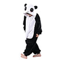 Kinder Kigurumi Kigurumi-Pyjamas Panda Tier Pyjamas-Einteiler Flanell Vlies Schwarz / Weiß Cosplay Für Tiernachtwäsche Karikatur Fest / Feiertage Kostüme