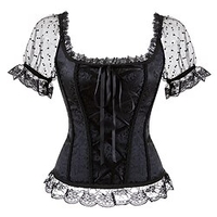 korsett damen plus größe bustiers korsetts nylon polyester baumwolle klassisch bauchkontrolle push-up spitze einfarbig shapewear überbrustkorsett schnüren halloween hochzeit herbst blau s Lightinthebox