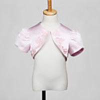 Kurzarm Satin Flower Girl Abend-/ Casual Wraps / Jacke