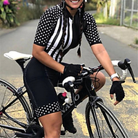 Kurzarm Triathlon Triathlonanzug schwarz Fahrrad schnell trocknend atmungsaktiv Sport Polka Dot Bekleidung Bekleidung Lightinthebox