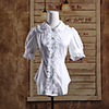 Kurzarm White Cotton Schlank Sweet Lolita Bluse