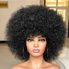 kurze Afro-Perücke mit Pony für schwarze Frauen Afro Kinky Lockenperücke 70er Jahre Premium synthetische große Afro-Perücke